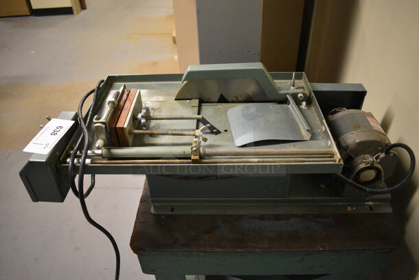 Raytech 10 Metal Diamond Saw on Wooden Stand w/ Commercial Casters. 18x30x35. (south basement 012) - Image 2 of 8