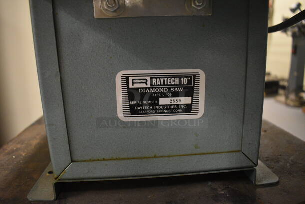 Raytech 10 Metal Diamond Saw on Wooden Stand w/ Commercial Casters. 18x30x35. (south basement 012) - Image 5 of 8
