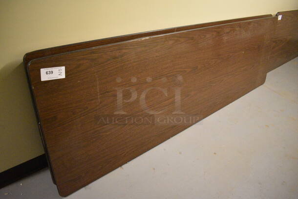 2 Wood Pattern Folding Tables. 96x30x30. 2 Times Your Bid! (south basement 012) - Image 1 of 4