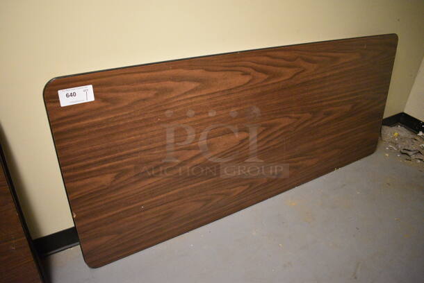 Wood Pattern Folding Table. 72x30x30. (south basement 012)