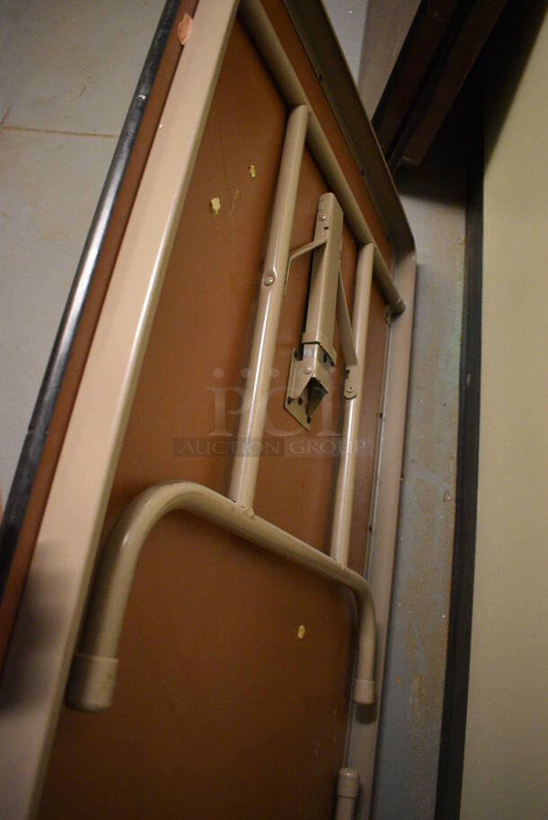 Wood Pattern Folding Table. 72x30x30. (south basement 012) - Image 3 of 3