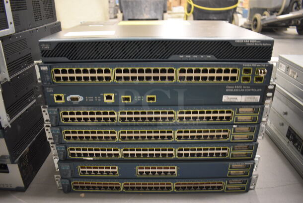 8 Cisco Systems Various Rack Units Including ASA 5520 Series Adaptive Security Appliance, 4400 Series Wireless LAN Controller. Includes 19x16x2. 8 Times Your Bid! (south basement 019) 