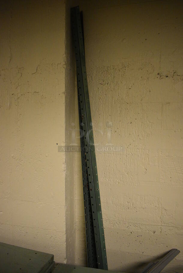 ALL ONE MONEY! PALLET LOT of Green Metal Shelves, Poles and Gray Connectors. Includes 36x24x1. (south basement 012) - Image 5 of 5