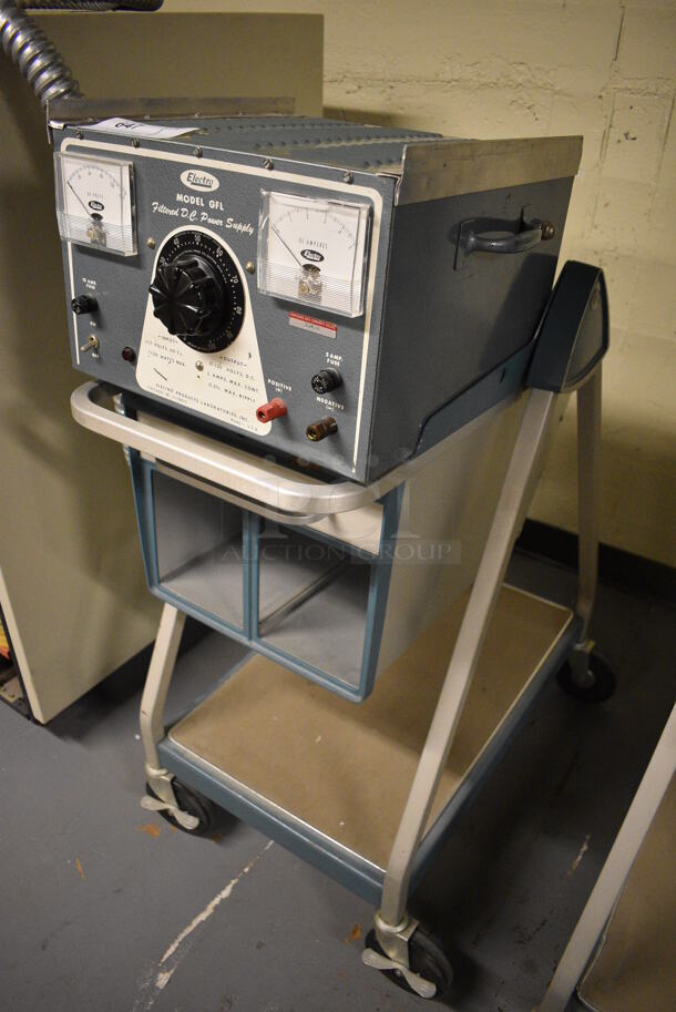 Electro Model GFl Metal Filtered DC Power Supply on Cart w/ Commercial Casters. 18x28x42. (south basement 012) - Image 3 of 6