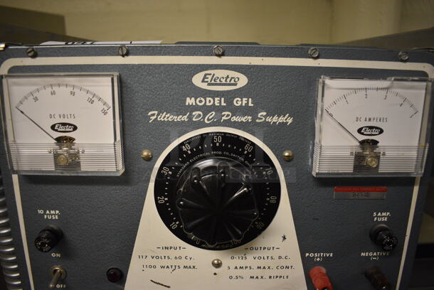 Electro Model GFl Metal Filtered DC Power Supply on Cart w/ Commercial Casters. 18x28x42. (south basement 012) - Image 4 of 6