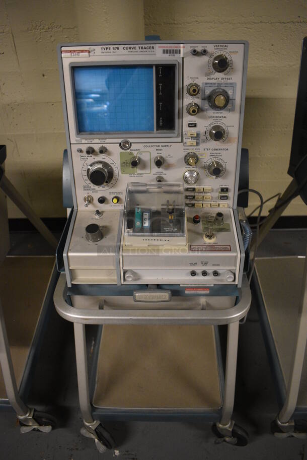 Tektronix Type 576 Metal Curve Tracker on Cart w/ Commercial Casters. 18x28x48. (south basement 012)
