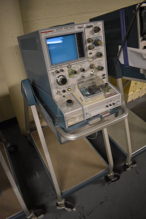 Tektronix Type 576 Metal Curve Tracker on Cart w/ Commercial Casters. 18x28x48. (south basement 012) - Image 3 of 8
