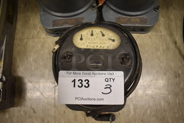 3 Metal Kilowatt Hour Trackers. 5x7x4. 3 Times Your Bid! (room 105) - Image 3 of 6