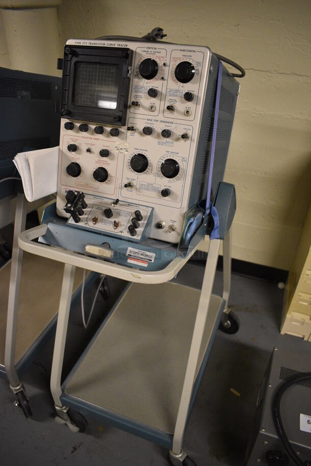 Tektronix Type 575 Metal Transistor Curve Tracker on Cart w/ Commercial Casters. 18x28x49. (south basement 012) - Image 3 of 9
