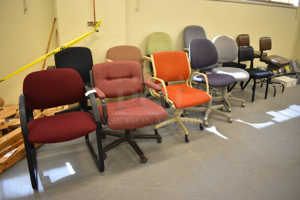 13 Various Chairs. Includes 24x22x32. 13 Times Your Bid! (south basement 019)