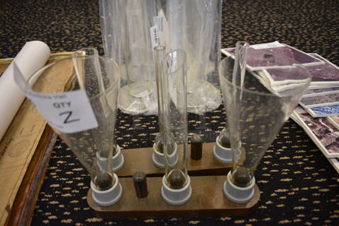 ALL ONE MONEY! Lot of 2 Wooden Boards w/ 3 Pieces on Each. 11x3.5x8.5, 9x2.5x8.5. (room 220)