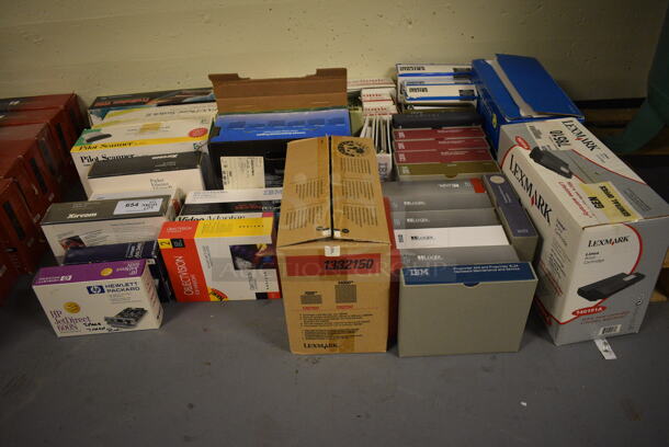 ALL ONE MONEY! Lot of Various Items In Original Boxes Including Jet Direct 600N, PC Card and PCI Adapter. (south basement 012)