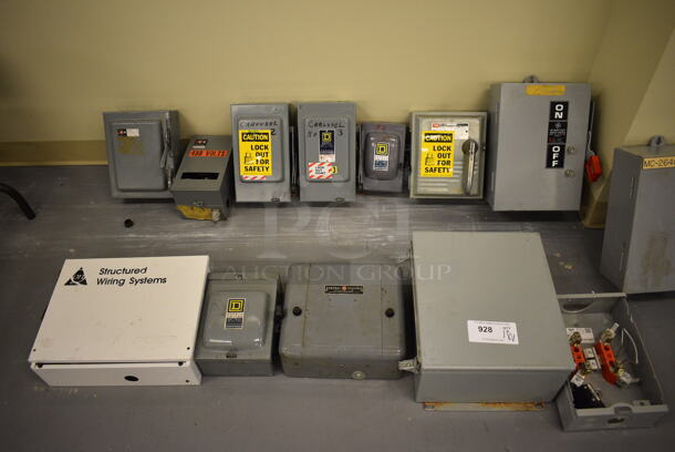 18 Various Gray Metal Electric Boxes. Includes 12x7x14. 18 Times Your Bid! (south basement 019)
