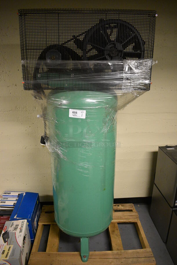 BRAND NEW! 4ME98A(AGM07) Green Metal Electric 60 Gallon Air Compressor. 31x18x69. (south basement 012)