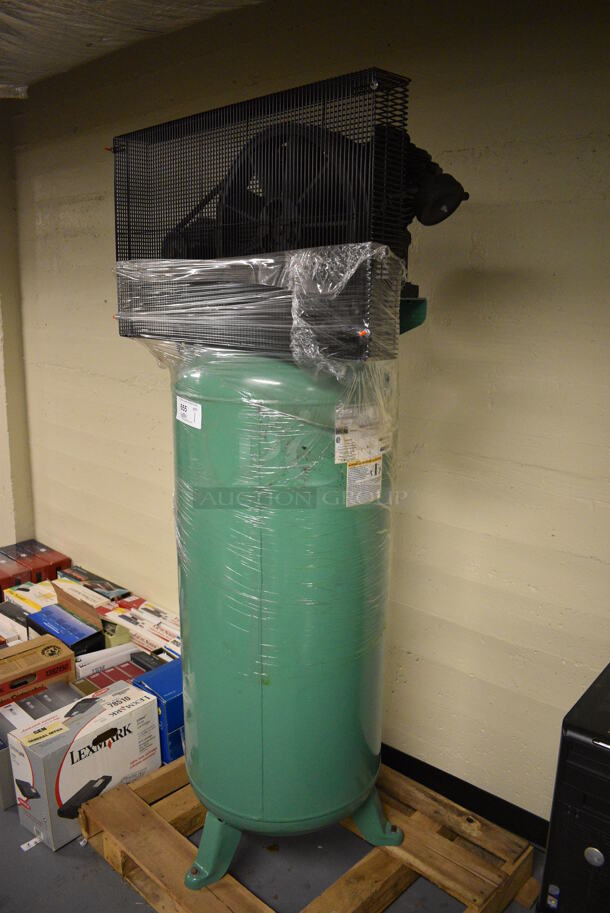BRAND NEW! 4ME98A(AGM07) Green Metal Electric 60 Gallon Air Compressor. 31x18x69. (south basement 012) - Image 2 of 6