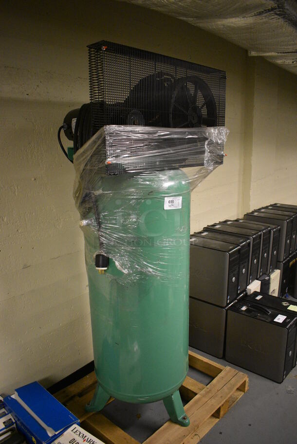 BRAND NEW! 4ME98A(AGM07) Green Metal Electric 60 Gallon Air Compressor. 31x18x69. (south basement 012) - Image 3 of 6