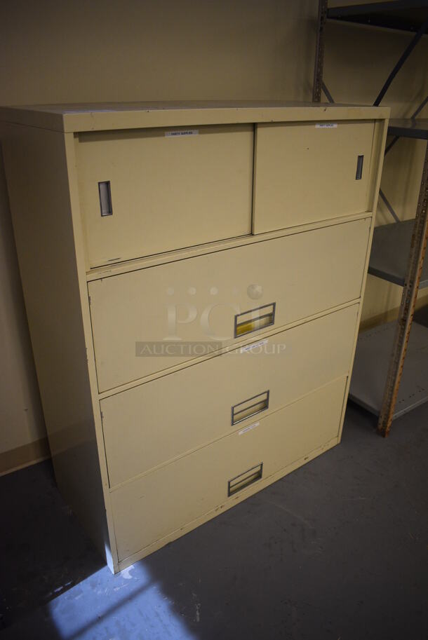Tan Metal Filing Cabinet. 42x18x52. (south basement 019) - Image 2 of 4