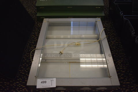 White Metal Light Fixture. 19.5x23.5x3. (room 220)