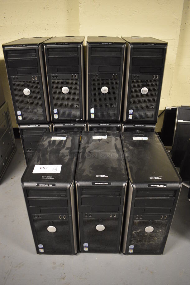 13 Various Computer Towers. Includes 7x17.5x17. 13 Times Your Bid! (south basement 012)