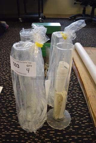 ALL ONE MONEY! Lot of 4 Poly Hydrometers. 4.5x4.5x14. (room 220)