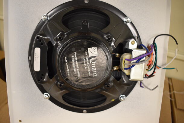 ALL ONE MONEY! Lot of 14 White Metal Speakers. 11.5x11.5x3. (south basement 019) - Image 3 of 5