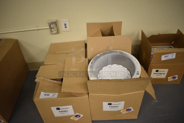 ALL ONE MONEY! Lot of 4 Boxes of Quam White Speaker Enclosure. 12.5x12.5x4. (south basement 019) - Image 6 of 6