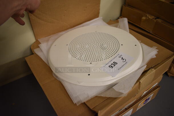 ALL ONE MONEY! Lot of 3 Boxes of Quam White Round Speaker Covers. 13x13. (south basement 019) - Image 2 of 4