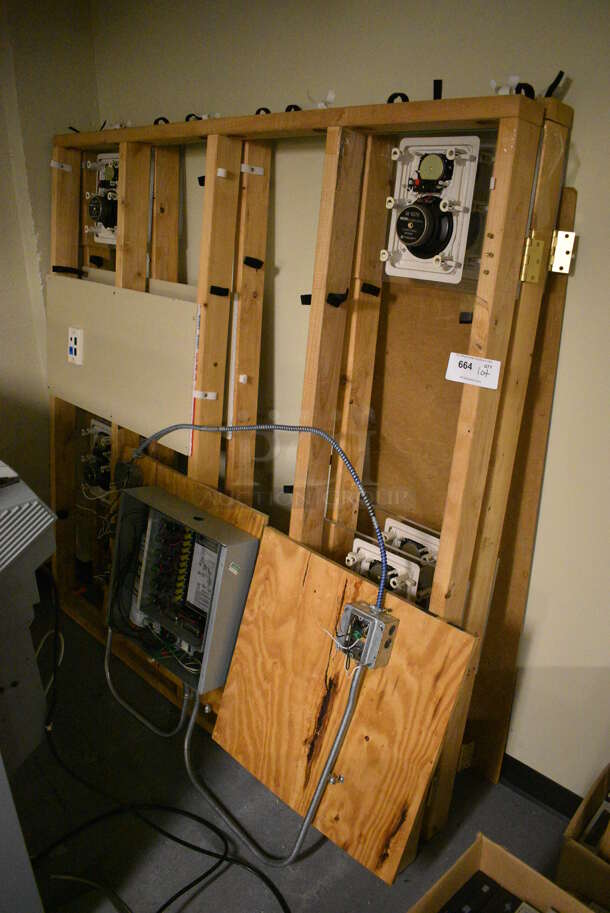 ALL ONE MONEY! Lot of Wooden Pieces and Electrical Units! Includes 66x3.5x66. (south basement 012) - Image 1 of 6