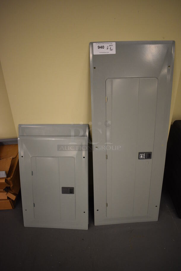 ALL ONE MONEY! Lot of 3 Various Gray Metal Box Cover Panels! Includes 15.5x40. (south basement 019)