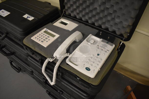 6 Thompson 2-9315A Telephone w/ 2 Boxes in Hard Case. 18x14x7. 6 Times Your Bid! (south basement 019) - Image 2 of 6