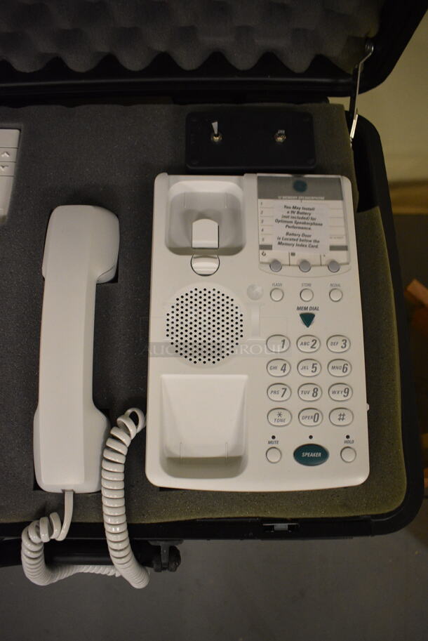 6 Thompson 2-9315A Telephone w/ 2 Boxes in Hard Case. 18x14x7. 6 Times Your Bid! (south basement 019) - Image 4 of 6
