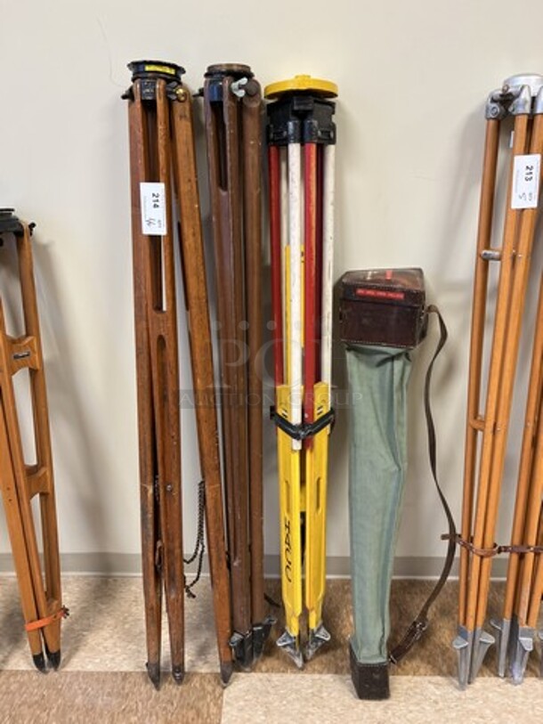 4 Wood Pattern Tripods. Includes 61