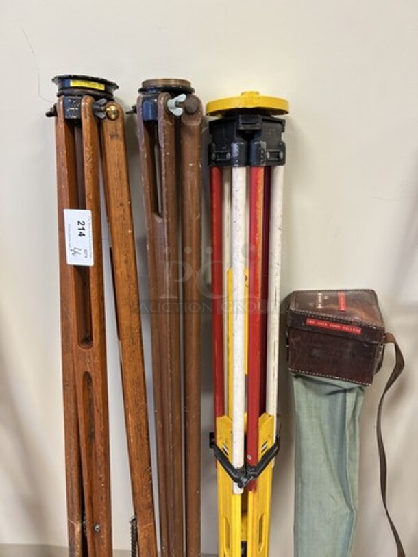 4 Wood Pattern Tripods. Includes 61". 4 Times Your Bid! (room 122) - Image 3 of 4