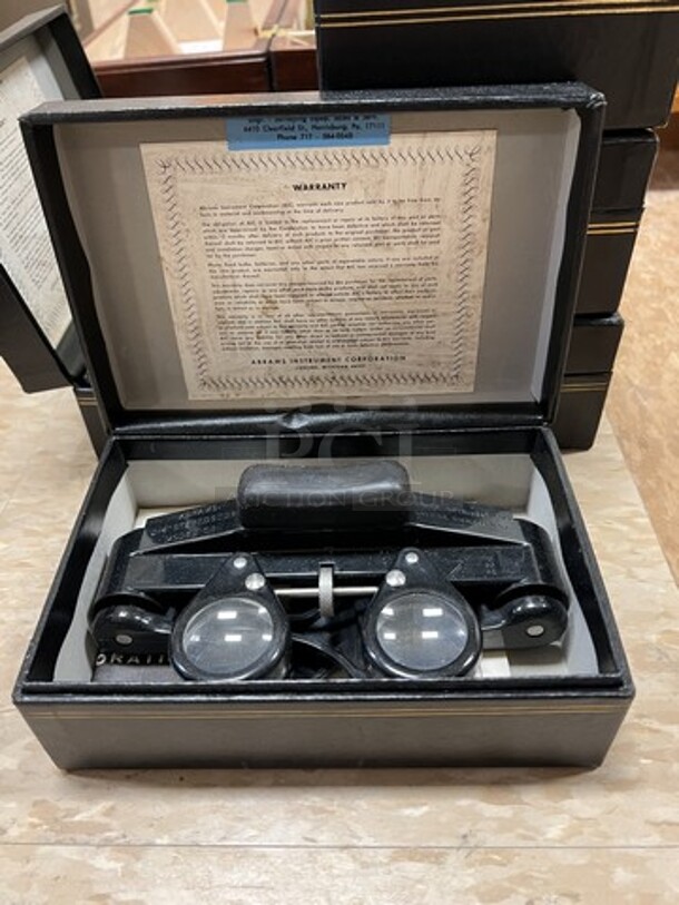 5 Abrams Model C1-1 Two or Four Focus Point Stereoscopes in Hard Case. 7.5x5x3. 5 Times Your Bid! (room 122)