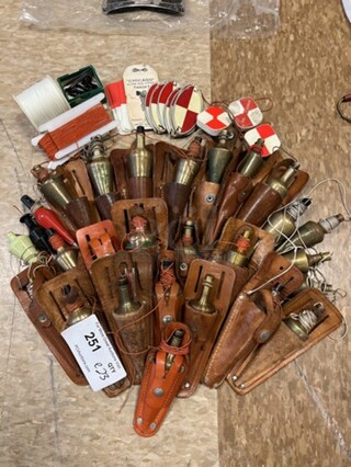 ALL ONE MONEY! Lot of 23 Metal Pieces in Sheaths! Includes 6". (room 122)