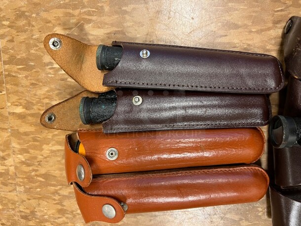 ALL ONE MONEY! Lot of 9 Metal Pieces in Sheaths! 5.5". (room 122) - Image 2 of 4