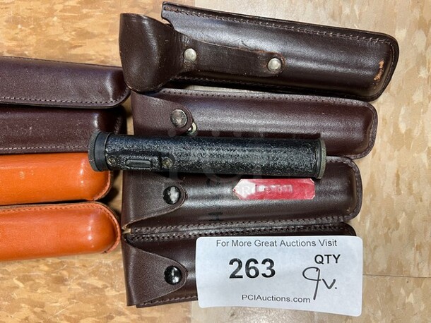 ALL ONE MONEY! Lot of 9 Metal Pieces in Sheaths! 5.5". (room 122) - Image 3 of 4