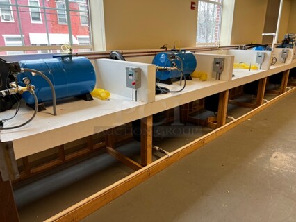 ALL ONE MONEY! Lot of 34' Well System Work Station Including 3 Wells and HydroPro Water Systems Tank. BUYER MUST REMOVE: Winning Bidder Will Have To Contact HACC To Make an Appointment To Remove This Item Between May 6th and May 13th. 408x42x48. (room 128)