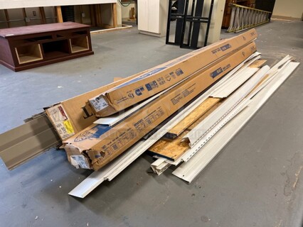 ALL ONE MONEY! Lot of Various Soffit Pieces! Includes 150". (room 128)