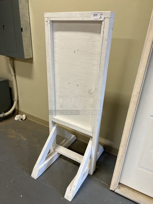 2 Wooden Items; Door and Sign. 23x32x62, 33.5x6x82.5. 2 Times Your Bid! (room 128) - Image 2 of 5