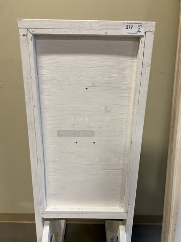 2 Wooden Items; Door and Sign. 23x32x62, 33.5x6x82.5. 2 Times Your Bid! (room 128) - Image 3 of 5