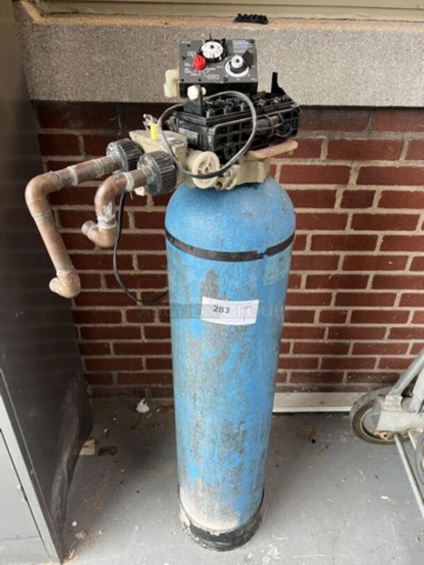 Blue Metal Tank. 9x17x48. (loading dock)