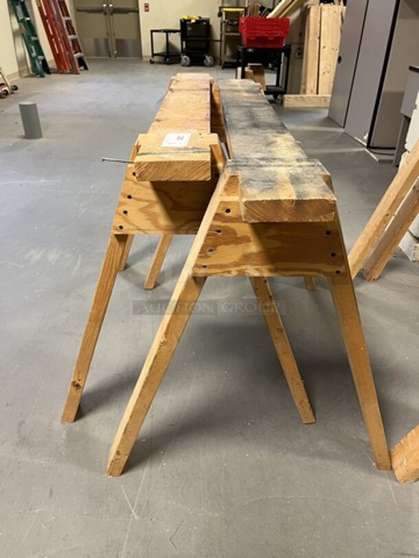2 Wooden Saw Horses. 48x31x33. 2 Times Your Bid! (room 130) - Image 2 of 3