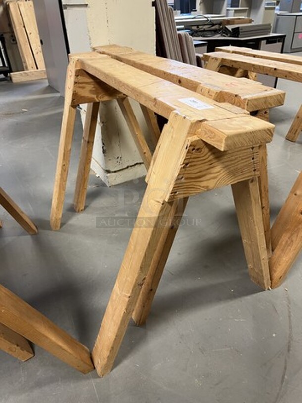 4 Wooden Saw Horses. 48x32x34, 46x31x32. 4 Times Your Bid! (room 130) - Image 2 of 3