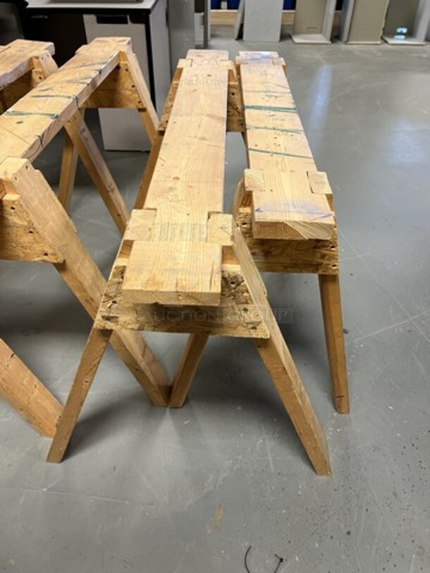 4 Wooden Saw Horses. Includes 48x26x29. 4 Times Your Bid! (room 130) - Image 3 of 3