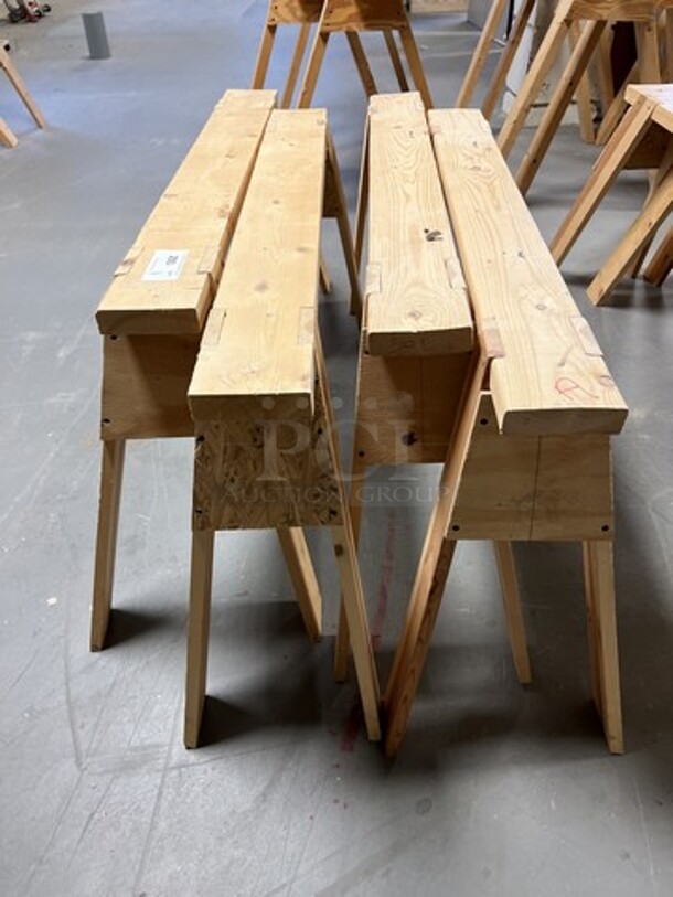 4 Wooden Saw Horses. Includes 48x16x24, 48x12x24. 4 Times Your Bid! (room 130) - Image 2 of 3
