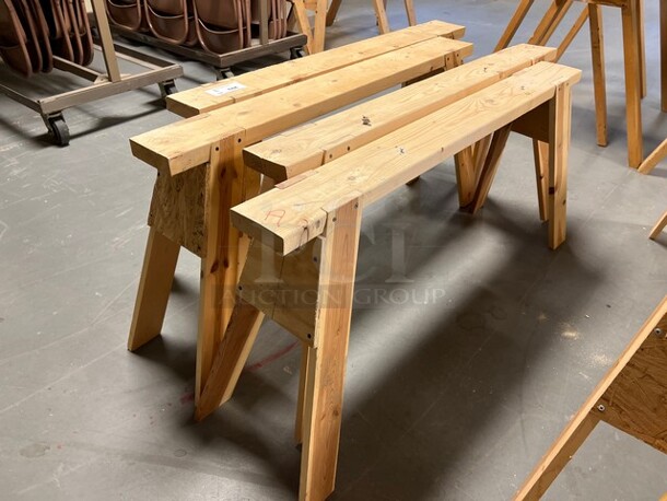 4 Wooden Saw Horses. Includes 48x16x24, 48x12x24. 4 Times Your Bid! (room 130) - Image 3 of 3