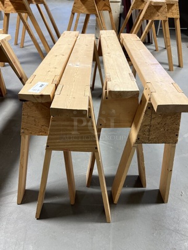 4 Wooden Saw Horses. Includes 48x15x24, 48x12x24. 4 Times Your Bid! (room 130) - Image 2 of 3