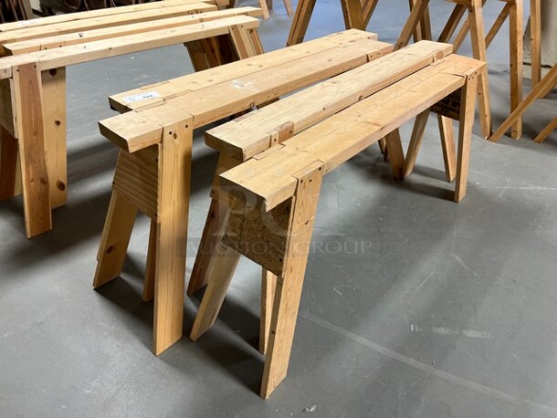 4 Wooden Saw Horses. Includes 48x15x24, 48x12x24. 4 Times Your Bid! (room 130) - Image 3 of 3
