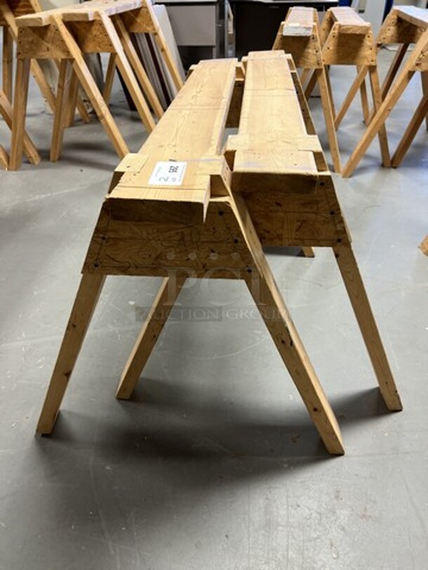 2 Wooden Saw Horses. Includes 48x32x28.5. 2 Times Your Bid! (room 130) - Image 2 of 3